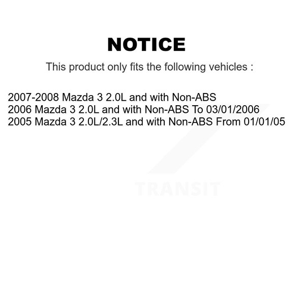 Front Wheel Bearing And ABS Sensor Kit For Mazda 3